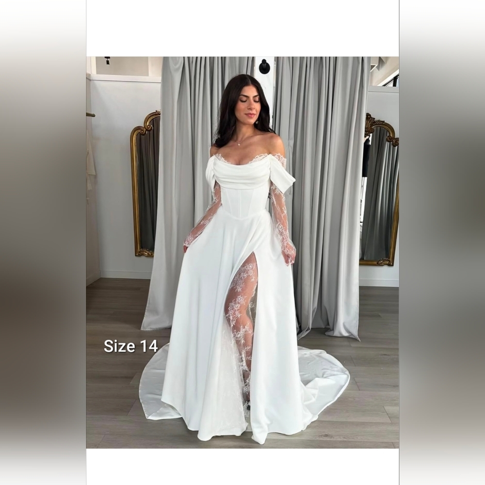 Amazon Off-Shoulder White Wedding Gown
